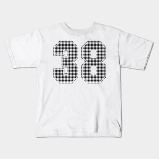 Plaid Number - 38 - Dark Kids T-Shirt